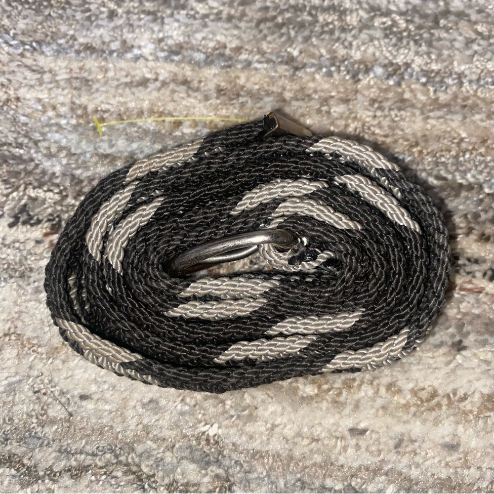 Unk Black and Cream Braided Belt with Metal Buckle (13)
